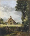 Un chalet dans un champ de maïs romantique John Constable